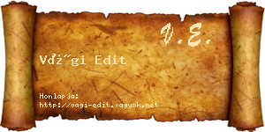 Vági Edit névjegykártya